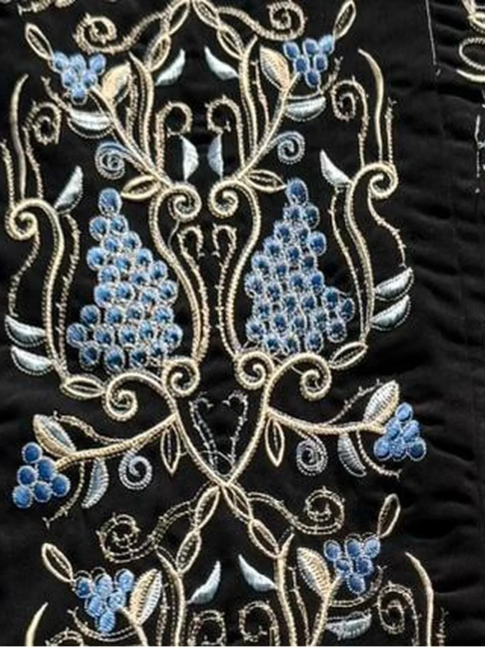 Antique Palestinian Bethlehem Tahriri Embroidery Grape 🍇 Bell sleeve Kaftan - Picture 5 of 6